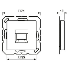 Jung A500 RJ45 Network Jack Cover Plate Black - A1569-1WESW