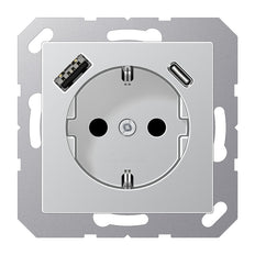 JUNG A500 Prise Murale Double USB Avec Protection Enfant - A1520-15CAAL
