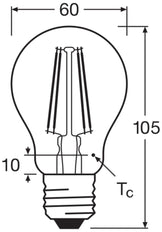 OSRAM LED Classique A60 6.5W E27 6500K Ampoule En Verre À Filament - 4058075466036 [2 Pièces]