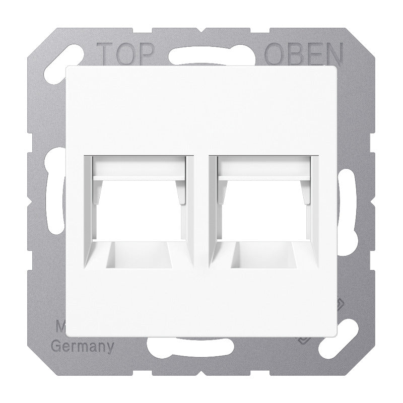 Jung AS500 Double Plaque De Capot RJ45 Blanche - A1569-2BRWW