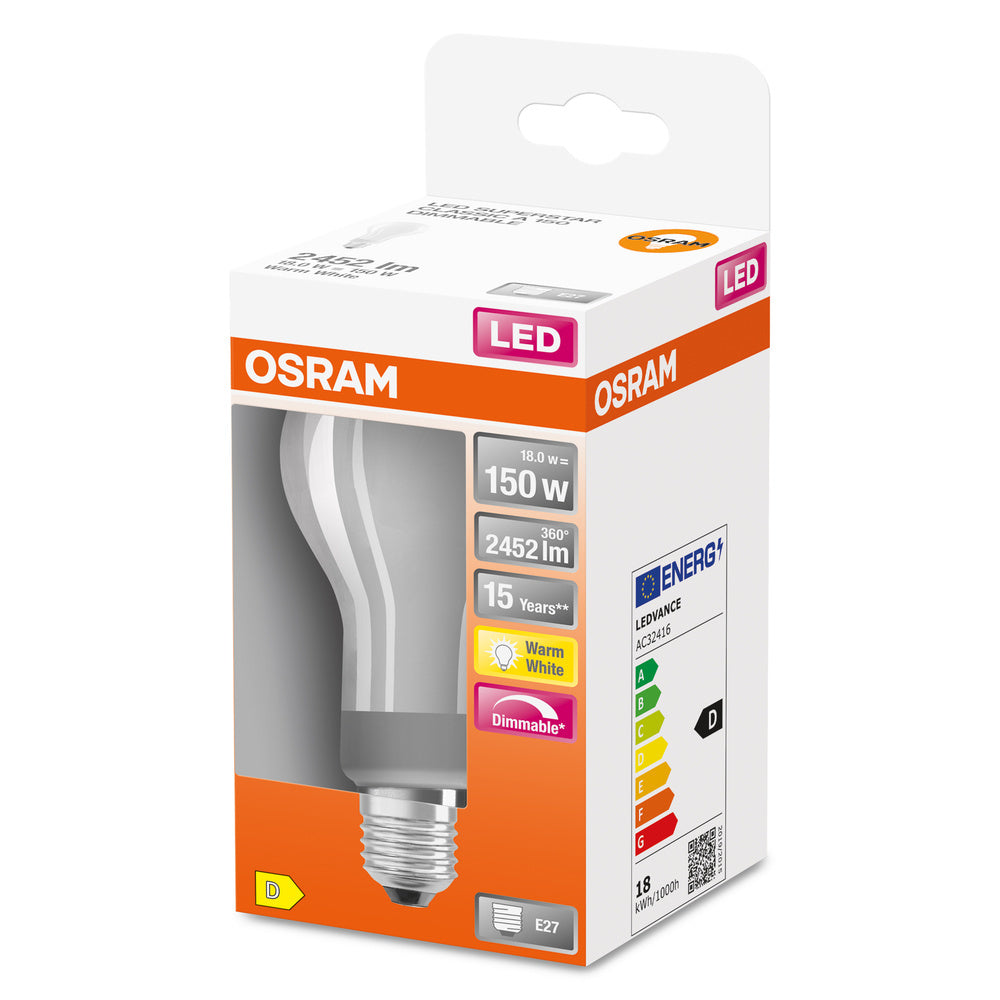 OSRAM LED Superstar Classique A150 18W E27 2700K Dimmable - 4058075437326