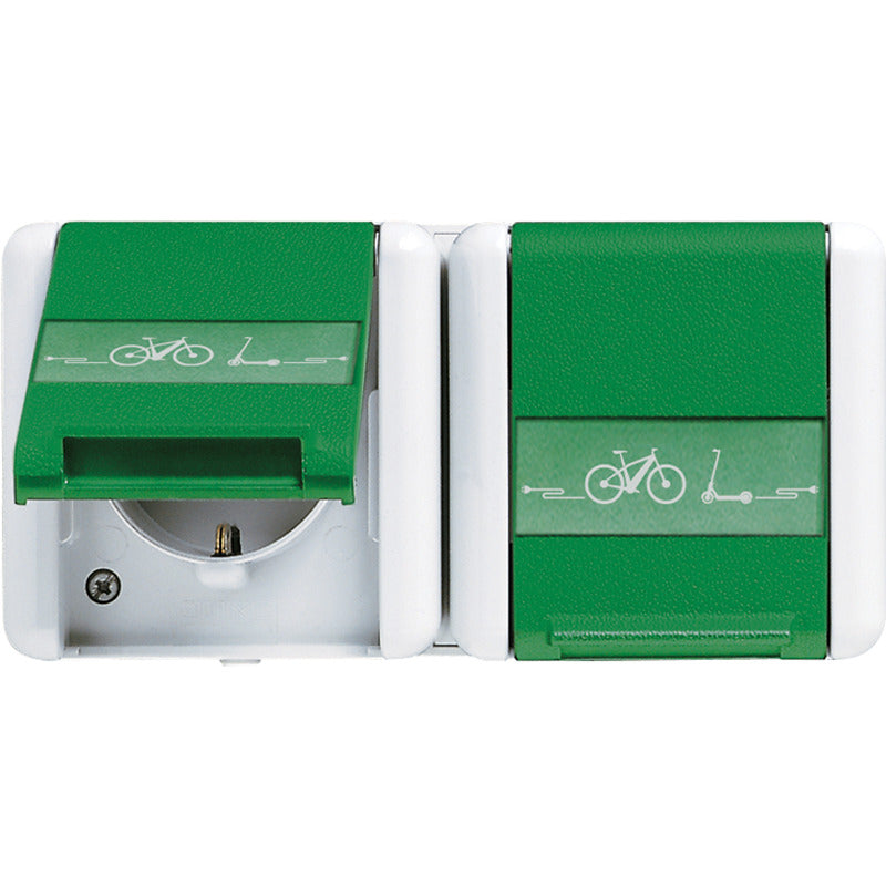 Jung Wg800 Prise De Charge Double Pour E-Bike Verte Ip44 - 8220Gnnaweb