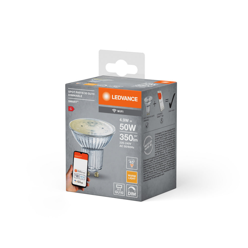 LEDVANCE Smart+ Wifi GU10 Spot Dimmable 5W 2700K - 4058075485655