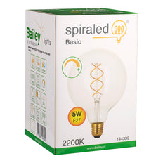 Bailey Spirale De Base G125 E27 Dimmable Globe LED 4W 2200K - 144339