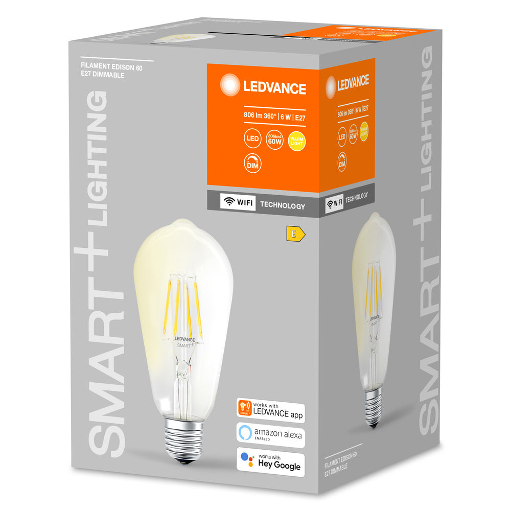 LEDVANCE Smart+ Wifi Ampoule Filament LED Edison E27 5.5W - 4058075528277