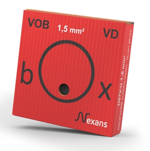 Nexans H07V-U Eca Fil D'Installation 1.5mm² Rouge - 10564830 [100 Pièces]