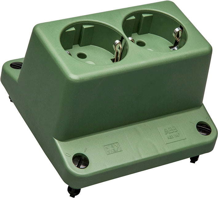 ABB 3640 Double Prise Schuko Capot Vert Recyclé - 1SPA007130F9250