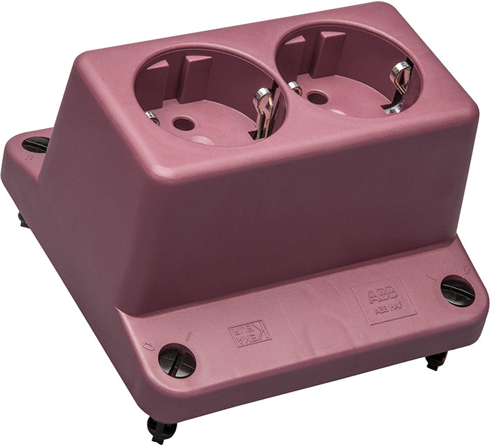 ABB 3640 Double Prise Schuko Capot Rouge Recyclé - 1SPA007130F9240