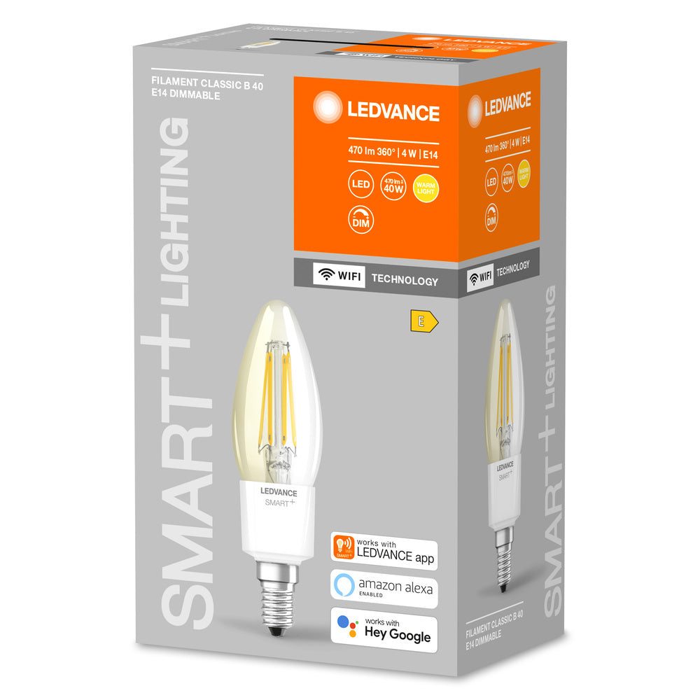 LEDVANCE Ampoule Filament Intelligente WiFi Bougie E14 4W 2700K - 4058075609754
