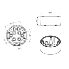 Kit D'Adaptation De Montage En Surface IP54 Pour Détecteur PD4N Blanc - 93465