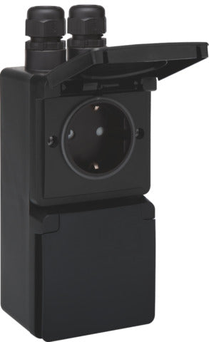 Niko Hydro IP55 Prise Verticale Double Avec Capot De Protection - 761-37832