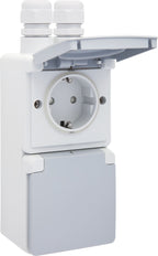 Prise Murale Verticale Double IP44 16A 250V Avec Protection - 700-37835
