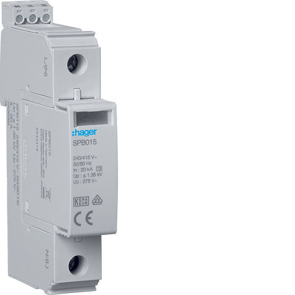 Hager Spb115 Type 2 Parafoudre 40kA TNC Avec Signal À Distance - Spb115