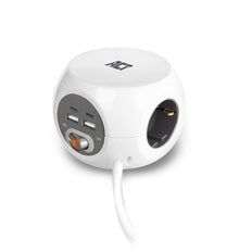 Multiprise Cubique Avec 3 Prises Et 4 Ports USB - AC2415