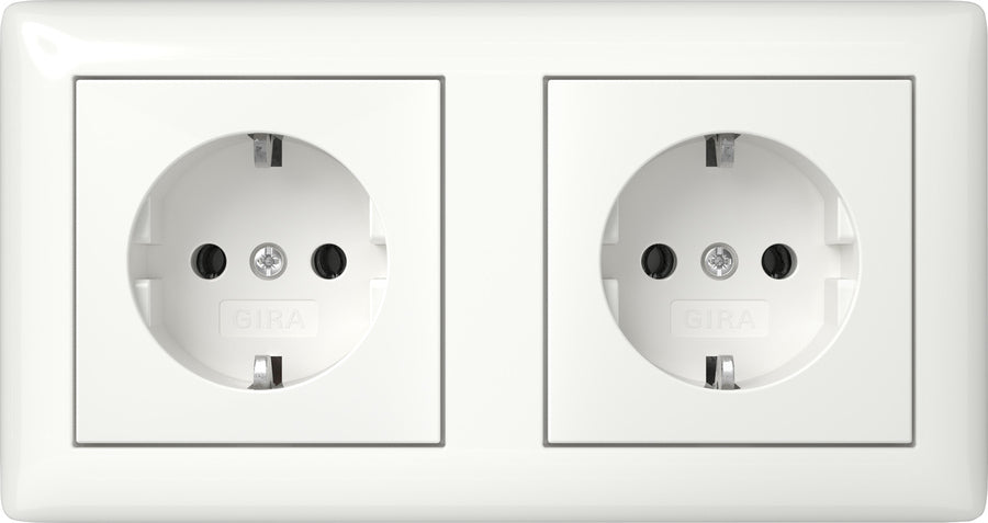 Gira Système 55 Prise Double Pure Blanche Brillante - 492503