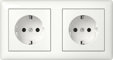 Gira Système 55 Prise Double Pure Blanche Brillante - 492503