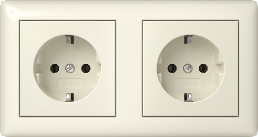 Gira Standard 55 Dual SCHUKO Socket With Frame - 482101