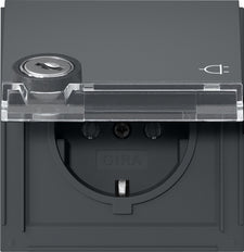 Gira TX44 Prise SCHUKO Extérieure Verrouillable Avec Espace Pour Étiquette - 446767