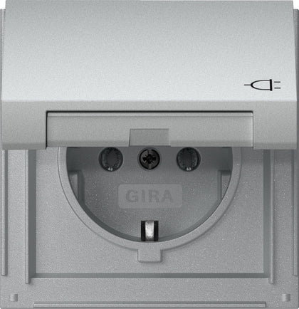 Gira TX44 IP44 Prise En Aluminium Avec Capot À Charnière - 445465