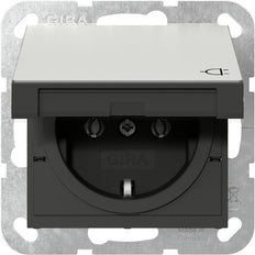 Gira Système 55 Acier Inoxydable Prise Schuko Avec Capot À Charnière - 4454600