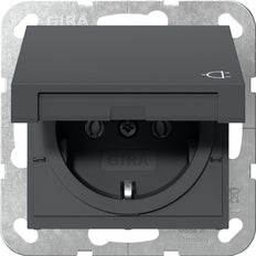 Gira Système 55 Prise Schuko Avec Capot Pliable Anthracite - 445428