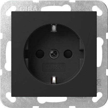 Gira Système 55 Prise Schuko Noir Mat Sécurité Plus - 4453005