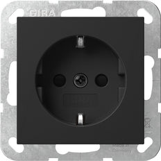 Gira Système 55 Prise Schuko Noir Mat Sécurité Plus - 4453005