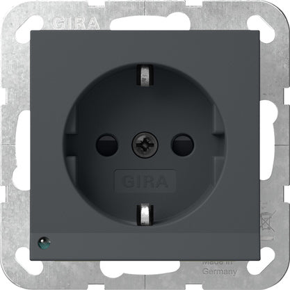 Gira Système 55 Prise Schuko De Sécurité Led Anthracite - 417028
