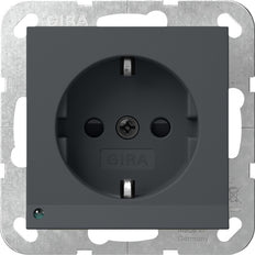 Gira Système 55 Prise Schuko De Sécurité Led Anthracite - 417028