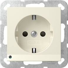 Gira System 55 LED Safety Socket 16A 250V Cream White - 417001