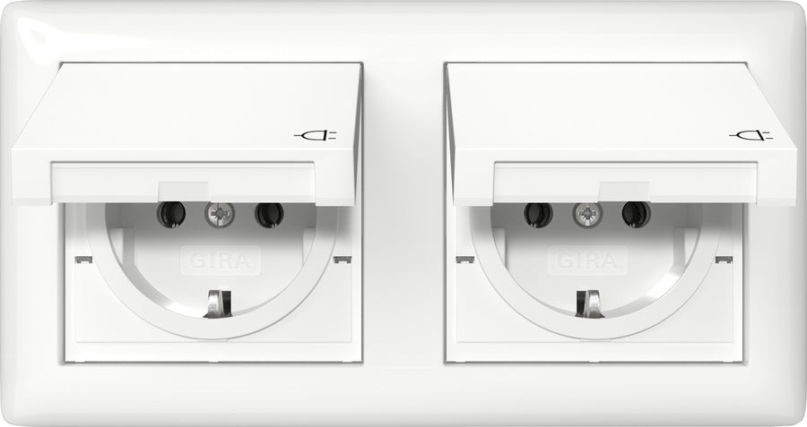 Prise Schuko Double IP44 Avec Capot Hinge Standard 55 - 415803