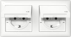 Prise Schuko Double IP44 Avec Capot Hinge Standard 55 - 415803