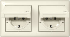 Gira Standard 55 Dual SCHUKO Socket IP44 With Cover - 415801