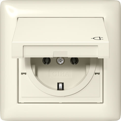 Gira Standard 55 IP44 SCHUKO Socket With Hinged Cover - 415701
