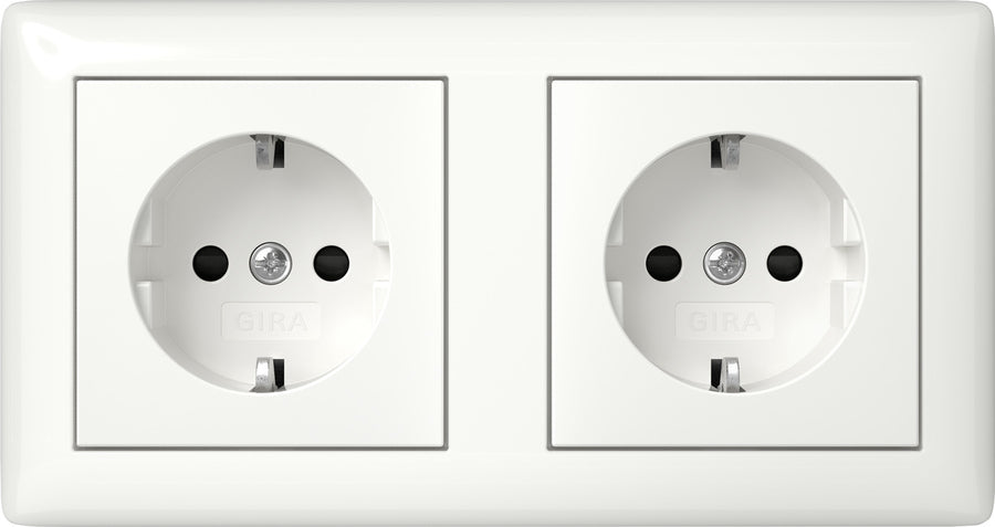 Gira Standard 55 Prise Double 16A 250V Sécurité Plus - 478603