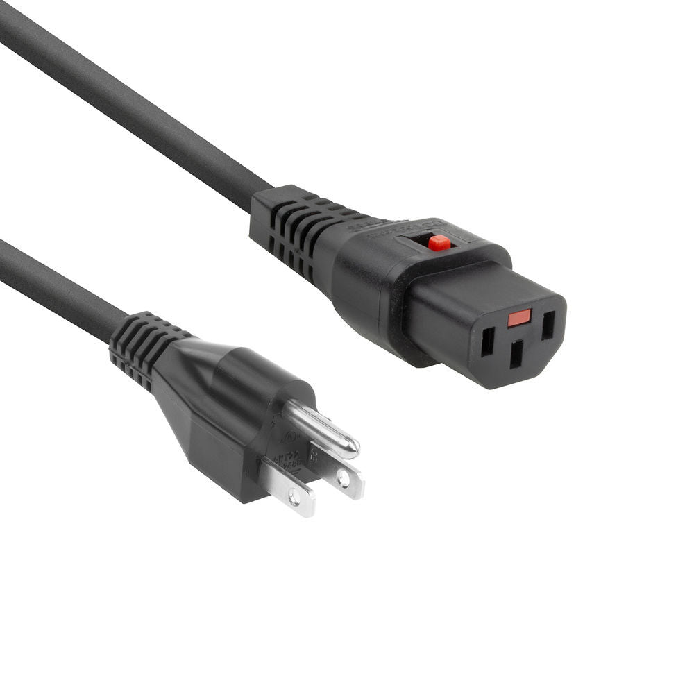 Cordon D'Alimentation USA Avec Verrou IEC C13 2M Noir - AK5063