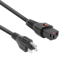 Cordon D'Alimentation USA Avec Verrou IEC C13 2M Noir - AK5063