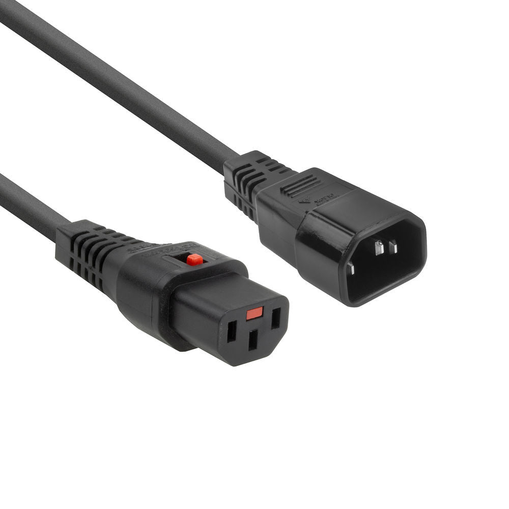 Cordon D'Alimentation IEC C13 Verrou À C14 2M Noir - AK5034