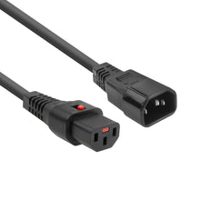 Cordon D'Alimentation IEC C13 Verrou À C14 2M Noir - AK5034
