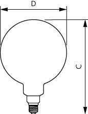 Philips G200 Led Géant Filament Globe Or E27 6.5W Dimmable - 8719514313781