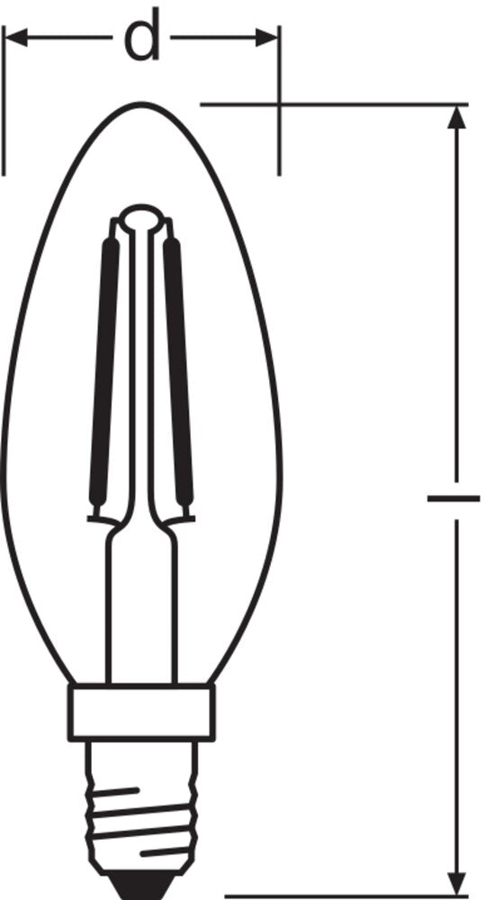 LEDVANCE Classique B E14 Clair Filament 2.5W 827 - 4099854069451 [2 Pièces]