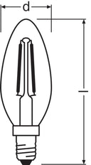 LEDVANCE Classique B E14 Clair Filament 2.5W 827 - 4099854069451 [2 Pièces]