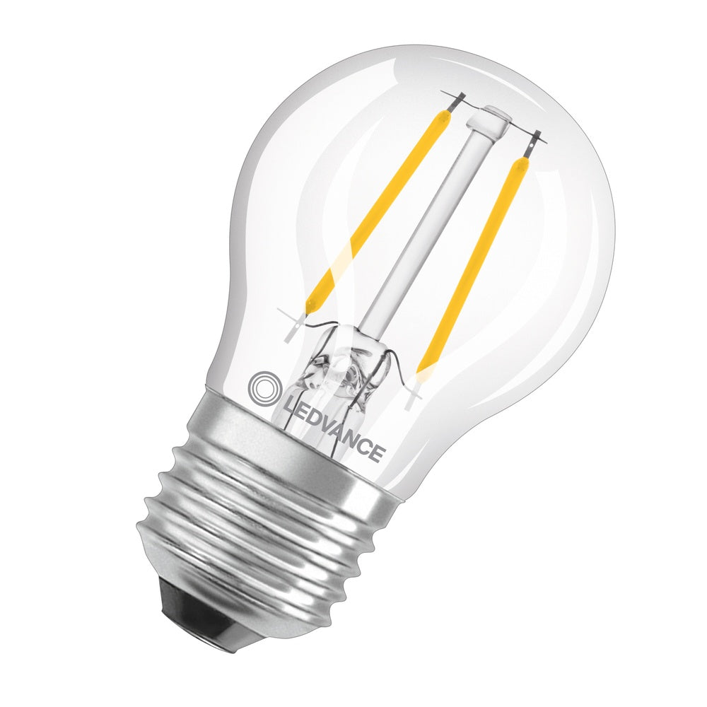 LED Classic E27 Clear Filament Bulb 2.5W 827 Warm White - 4099854069192 [2 Pieces]