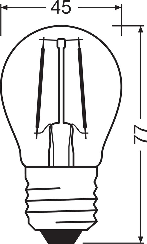 LED Classic E27 Clear Filament Bulb 2.5W 827 Warm White - 4099854069192 [2 Pieces]
