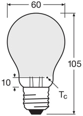 Ampoule Filament Led Classique A60 Givrée E27 6.5W 827 - 4099854062421 [2 Pièces]