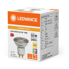 Ledvance Supérieur Led Par16 Gu10 6W 930 Dimmable Spot - 4099854059032