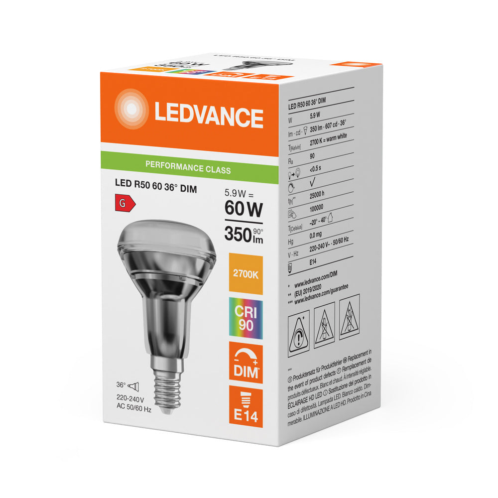 LEDVANCE Performance R50 LED Spot 5.9W E14 2700K Dimmable - 4099854058608