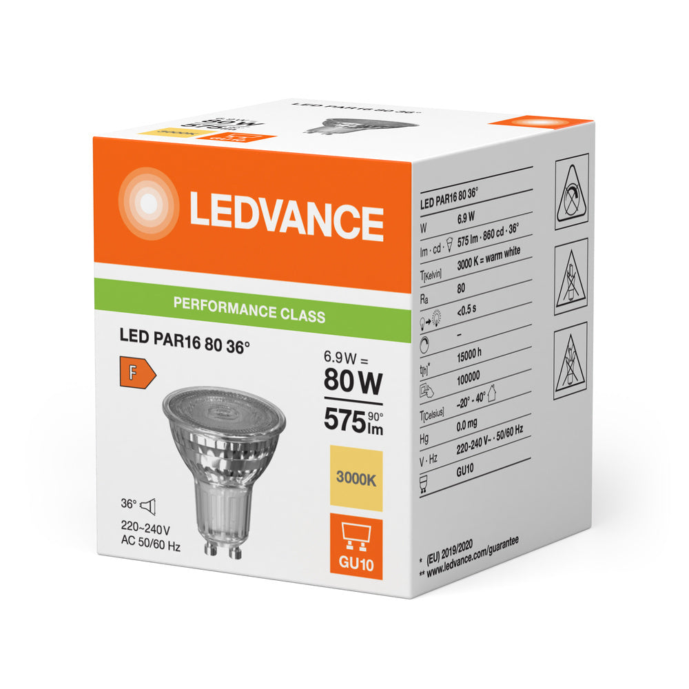 LEDVANCE Performance LED PAR16 GU10 6.9W 830 Projecteur - 4099854054808