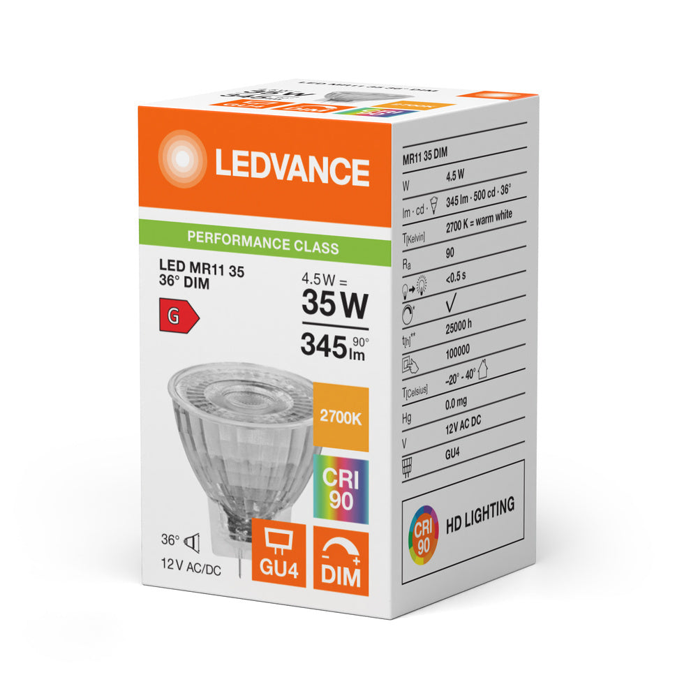 Ledvance Mr11 Gu4 Led Spot 4.5W 927 Dimmable - 4099854050268