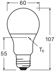 LEDVANCE Classic A60 Ampoule LED 8.5W E27 2700K 806LM - 4099854049088 [2 Pièces]